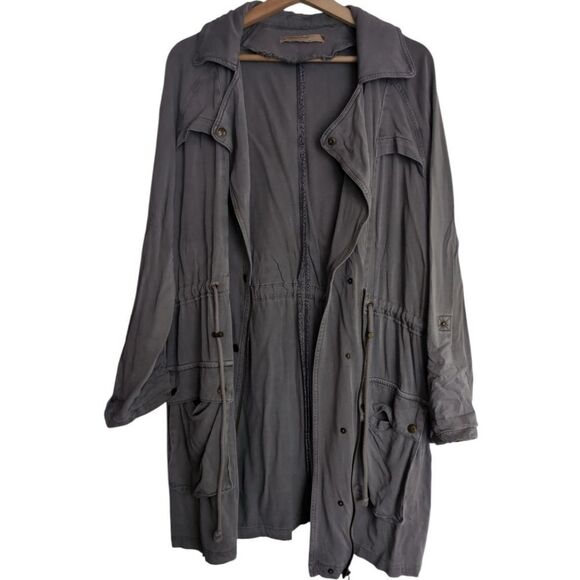 Max Jeans Grey  Lightweight Relaxed Fit Chore Jacket Khaki Size M - Picture 6 of 10